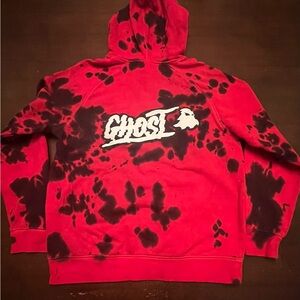Ghost Red and Black Tie-Dye Hoodie